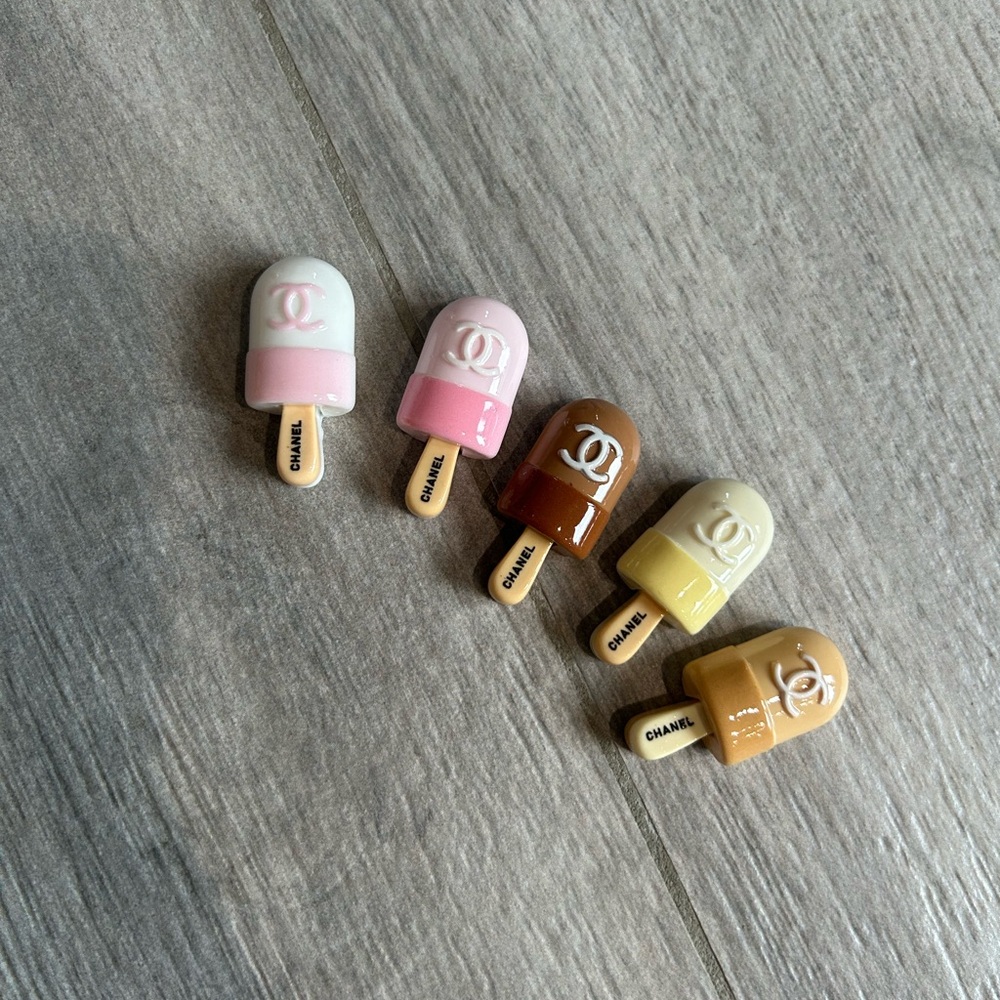 Miniature Ice Cream Toy Pops - Pink, Brown, Cream